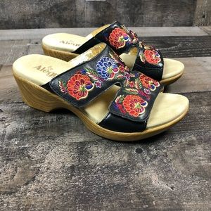 Alegria | Linn 601N Leather Embroidered Velcro Sandal
